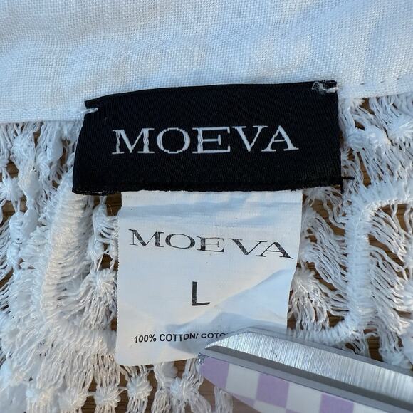 Moeva Flavy White Lace Cover-Up Maxi Skirt Large Crystal Rhinestone Snap Button - Picture 14 of 16